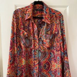 Jones New York long sleeve blouse multicolor